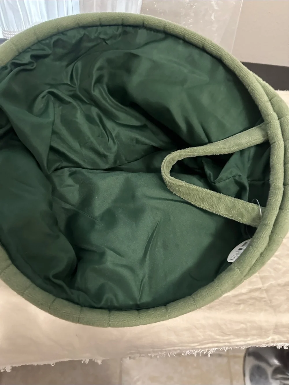 Quilted Olive Green Tote Bag with handles NWT
